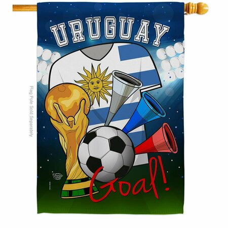 CUADRILATERO World Cup Uruguay Soccer Sports 28 x 40 in. Double-Sided Vertical House Flags for  Banner Garden CU4080006